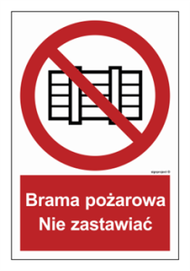 BC144 Brama pożarowa - nie zastawiać