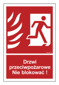 BC056 Drzwi przeciwpożarowe - nie blokować! - prawostronne
