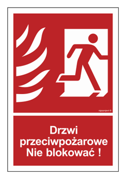 BC056 Drzwi przeciwpożarowe - nie blokować! - prawostronne