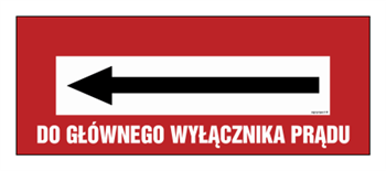 BC130 Do głównego wyłącznika prądu - strzałka w lewo
