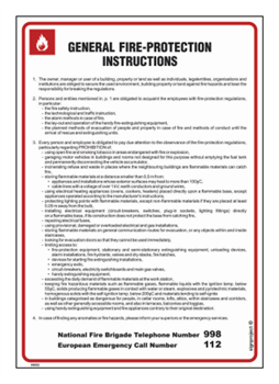 DB002 General fire - protection instructions / Instrukcja ogólna przeciwpożarowa (wersja angielska)