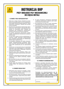 IAC06 Instrukcja BHP piła mechaniczna do cięcia metali