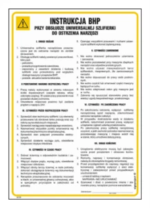 IAC25 Instrukcja BHP szlifierka do ostrzenia narzędzi