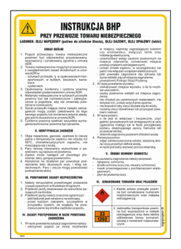 IAE21 Instrukcja BHP przy przewozie towaru niebezpiecznego (ładunek - paliwo do silników diesla