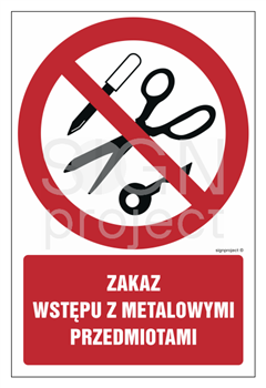 GC069 Zakaz wstępu z metalowymi przedmiotami