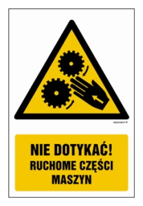 GF075 Nie dotykać! Ruchome części maszyny