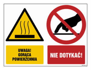 GM016 Uwaga gorąca powierzchnia Nie dotykać SIGNPROJECT