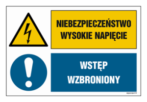 GN006 Niebezpieczeństwo Wysokie napięcie Wstęp wzbroniony
