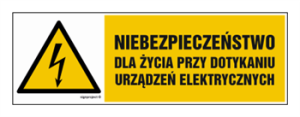 HB006 Niebezpieczeństwo dla życia przy dotykaniu urządzeń elektrycznych