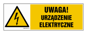 HB020 Uwaga urządzenie elektryczne 