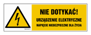 HB022 Nie dotykać urządzenie elektryczne napięcie niebezpieczne dla życia