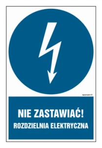 HE021 Nie zastawiać rozdzielnia elektryczna 
