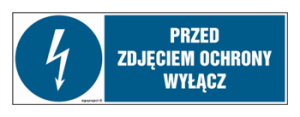 HF014 Przed zdjęciem ochrony wyłącz