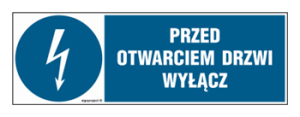HF019 Przed otwarciem drzwi wyłącz