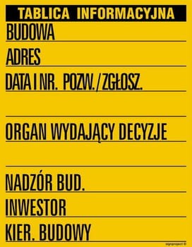OA092 Budowlana tablica informacyjna