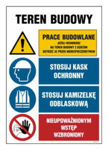 OI015 Teren budowy, prace budowlane, jeśli wchodzisz na teren budowy z dziećmi ostrzeż je przed niebezpieczeństwem