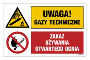 OI038 Uwaga! gazy techniczne, Zakaz używania otwartego ognia