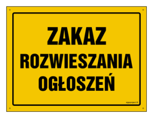 OA096 Zakaz rozwieszania ogłoszeń 