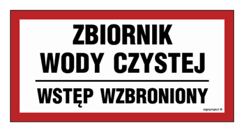 ND056 Zbiornik wody czystej / Wstęp wzbroniony
