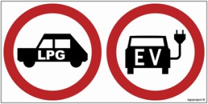ND065 Zakaz wjazdu pojazdów napędzanych LPG i elektrycznych