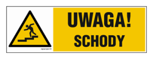 NC119 Uwaga schody - lewostronny