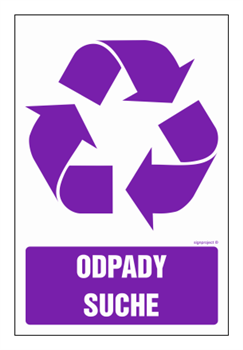 OD111 Etykieta na pojemniki na odpady Odpady suche