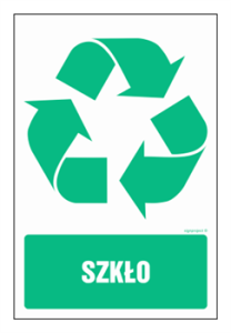 OD114 Etykieta na pojemniki na odpady Szkło