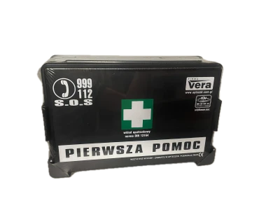 Apteczka DIN 13164 z uchwytem na ścianę czarna