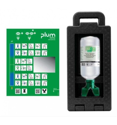zamykana stacja do plukania oczu plum ibox 2 DUO - 1 x 1000 ml eyewash DUO